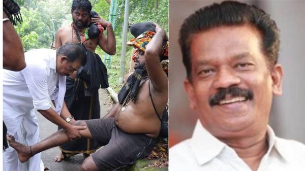 பக்தரின் காலை பிடித்து விட்ட அமைச்சர்.. சபரிமலையில் நெகிழ்ச்சி சம்பவம்!.. குவியும் பாராட்டு 