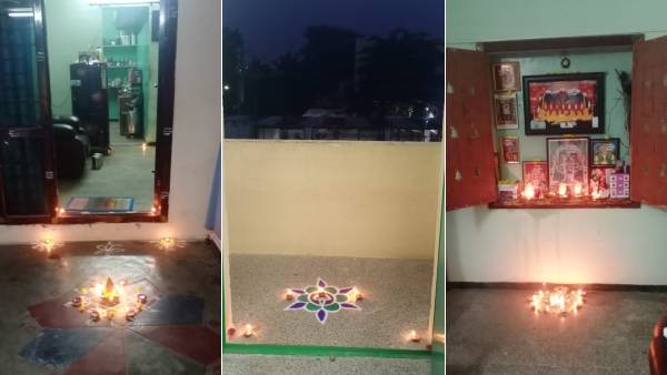 வீடுகளில் ஒளிர்ந்த தீபங்கள்