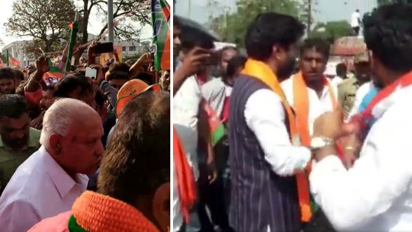 கர்நாடகா பாஜகவில் விரிசல்.. எடியூரப்பாவை முற்றுகையிட்ட சொந்த கட்சியினர்.. யாத்திரை ரத்து.. ஆக்ரோஷம் 