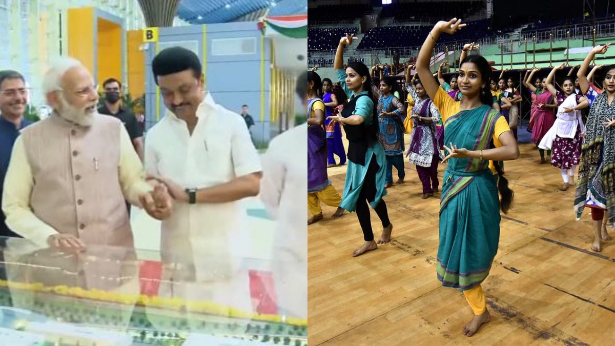 பாரம்பரிய நடனமாடி வரவேற்ற பெண்கள், சிறுமிகள்.. சென்னையில் பிரதமர் மோடிக்கு கிடைத்த உற்சாக வரவேற்பு 