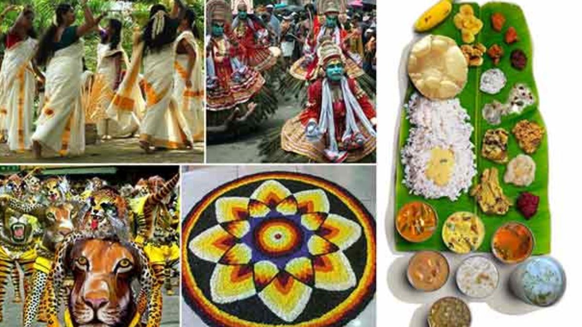  வண்ண வண்ண பூக்கள்.. காணும் இடமெல்லாம் அத்தப்பூ கோலம்.. இன்று ஓணம் பண்டிகை.. கேரள மக்கள் கொண்டாட்டம்