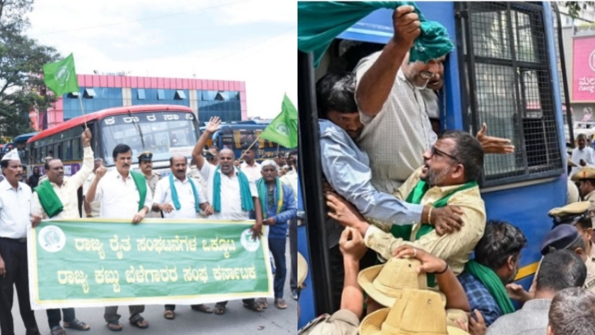 தமிழ்நாட்டுக்கு காவிரி நீரை தராதே! கழுதைகளுடன் அரை நிர்வாணப் போராட்டம் நடத்திய கன்னட விவசாயிகள்! 