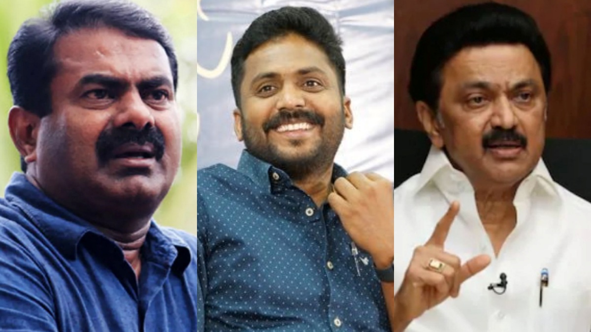 ஆடு நனைகிறது என்று...சீமான் மீது மாஜி தம்பி ராஜீவ் காந்தி அட்டாக்- ஸ்டாலின் படம் அவமதிப்பு விவகாரம்!