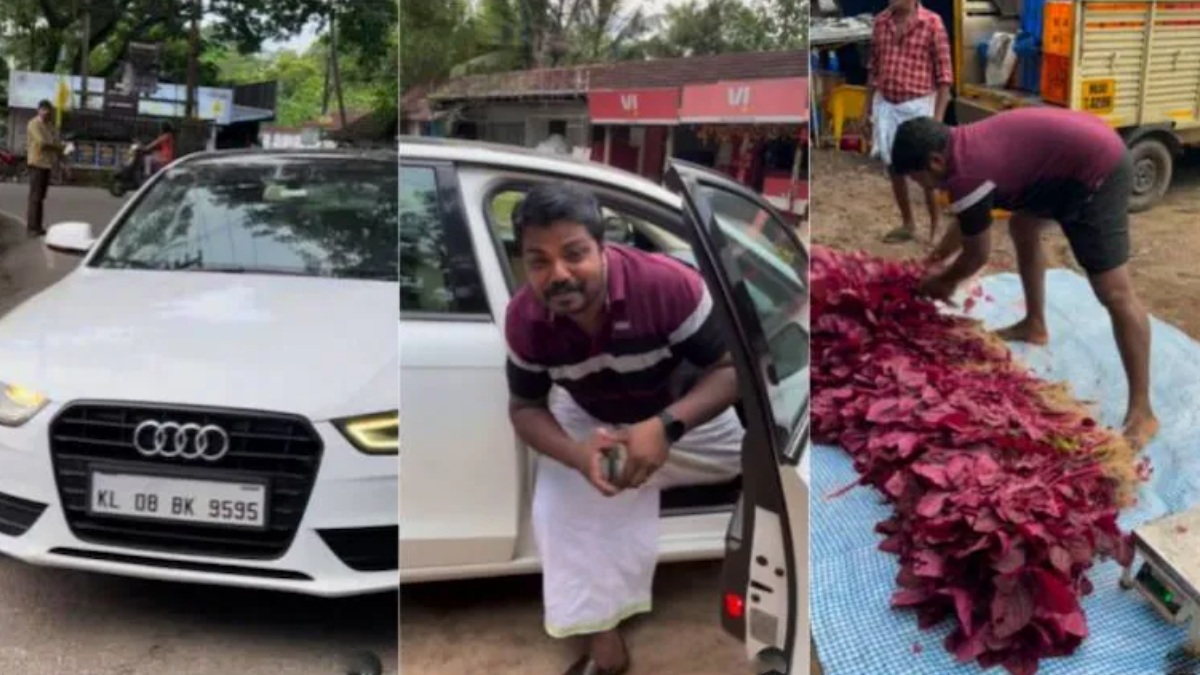ஆடி ஏ4 காரில் வந்து கீரை விற்ற 'காஸ்ட்லி' விவசாயி.. இணையத்தில் பரவும் வீடியோ! 