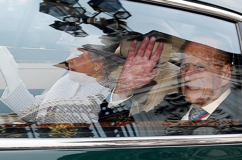 Prince Philip, The Duke of Edinburgh and Elizabeth II leave Buckingham Palace in London,