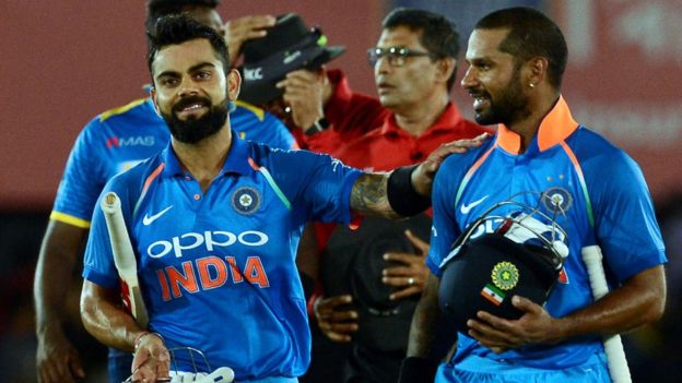 முதல் ஒருநாள் போட்டியில் தவான் மற்றும் கோலிஅதிரடி