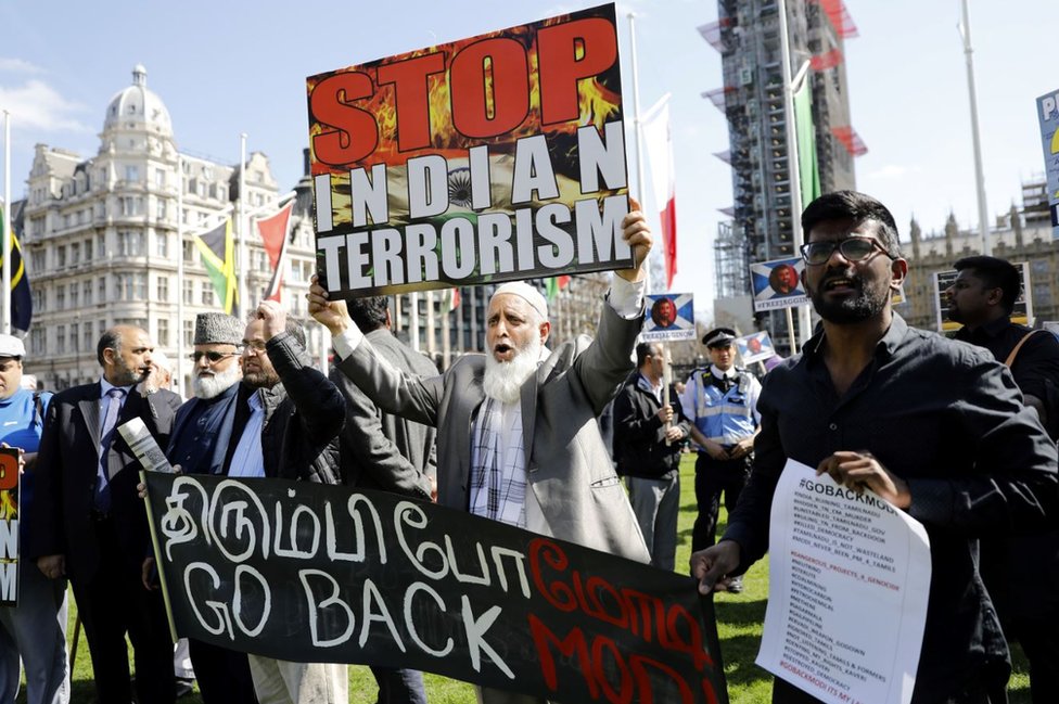 लंदन में मोदी का विरोध
