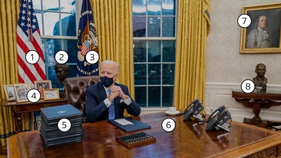 அமெரிக்க அதிபர் ஜோ பைடனின் அலுவலகம் எவ்வாறு மாற்றப்பட்டுள்ளது?