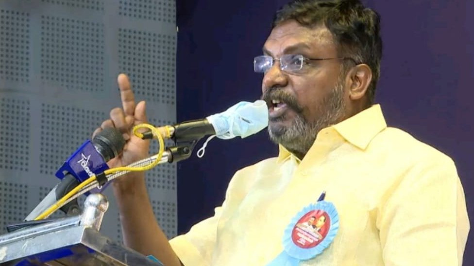 விடுதலை சிறுதலைக் கட்சியின் தலைவர் தொல். திருமாவளவன்