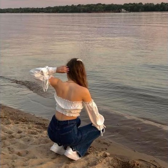 Alina pictured last summer in Ukraine