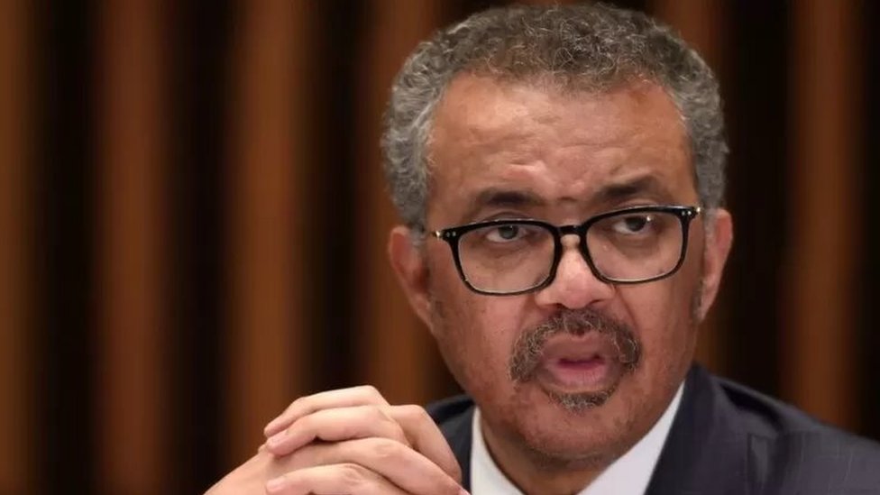 உலக சுகாதார நிறுவன தலைவர் டெட்ரோஸ் அதானம் கெப்ரெயேசூஸ்