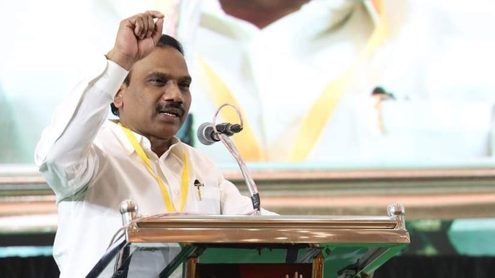 coimbatore bjp leader Uthama Ramasamy arrested for talking against DMK MP A Raja 