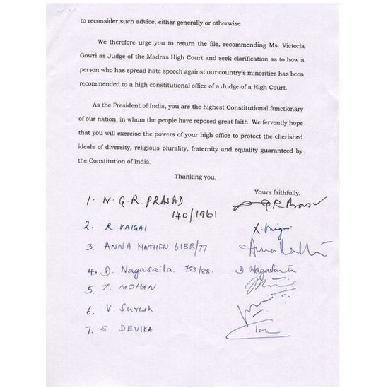 நீதிபதி நியமனம் விக்டோரியா கௌரி